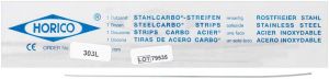 Stahlcarbo® strips met gaten 303L 0,1mm, 3 mm, enkelzijdig (Horico)