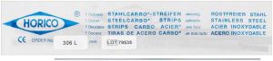 Stahlcarbo® strips met gaten 306L 0,1mm, 6mm, enkelzijdig (Horico)