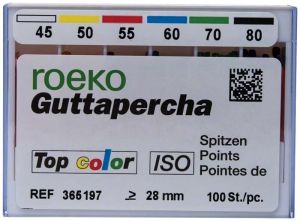 ROEKO Guttapercha-Spitzen Schiebeschachtel - Gr. 045-080 sortiert (Coltene Whaledent)
