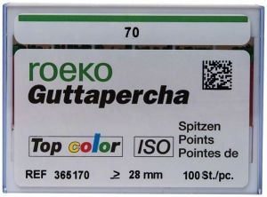 ROEKO Guttapercha-Spitzen Schiebeschachtel - Gr. 070 , grün (Coltene Whaledent)