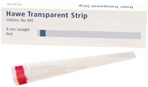 Hawe transparante strips 8mm breit, 10cm lang, rot (Kerr)